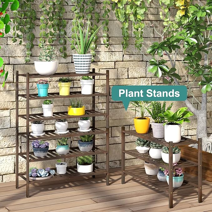 viewcare Shoe Rack for Closet, 3-Tier Bamboo Wood Shoe Racks, Stackable | Beautiful | Natural | Functional | Sturdy, Bamboo S