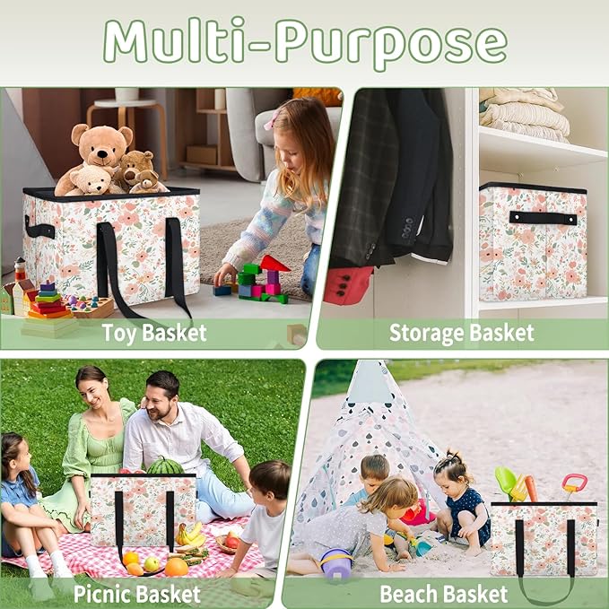 Reusable Grocery Bags Heavy Duty Shopping Bags Foldable Large Tote Bags with Long Handles & Hard Bottom