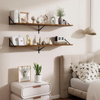 48inch Floating Shelves for Wall,10" Deep Floating Shelves with Metal Brackets,Wall Mounted Hanging Floating Shelf,Wide Displ