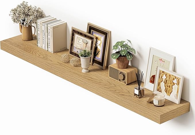 Vivelove 55 inch Long Floating Shelves for Wall, 10.3" Deep & Thicker Storage Shelf for Living Room, Kitchen, Farmhouse,Wall 