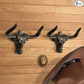 Cowboy Hat Rack for Wall, 2 Pack Cast Iron Cowboy Hat Holder,Hat Storage Organizer Hat Hooks for Wall Western Decor for Bedro