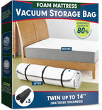 Vacuum Mattress Bag for Memory Foam and Latex - Sealed for Easy Movement, Transport and Storage (Twin/Twin-XL)