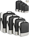 4 PCS Set Compression Packing Cubes for Travel, Lightweight Packaging Organizer Bags for Carry On Space Saving, Travel Essent