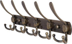 Dseap Coat Rack Wall Mounted - 5 Tri Hooks, Heavy Duty, Stainless Steel, Metal Coat Hook Rail for Coat Hat Towel Purse Robes 