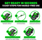 Rhino USA Retractable Ratchet Straps (4-Pack) - 2 Inch x 10 Feet (3,033lb Break Strength) - Heavy Duty Auto Self Retracting Tie Down Straps for Truck, Cargo Trailer, Motorcycle, Rad & More - Green