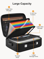 SMARTAKE Fireproof Document Box with Lock, Hard Case Waterproof Safe Box File Organizer, for Important Documents Papers Passp