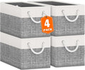 Fab totes Storage Bins [4-Pack], Foldable Storage Baskets for Organizing Toys, Books, Shelves, Closet, Large Storage Box with