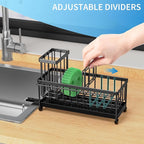 Cisily Sponge Holder for Kitchen Sink, Sink Caddy Organizer with High Brush Holder, Kitchen Countertop Organizers and Storage