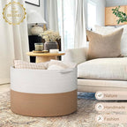 INDRESSME 115L Extra Large Jute Rope Basket, Blanket Basket Home Decor Baby Laundry Baskets for Toys Storage Bedroom, Living 