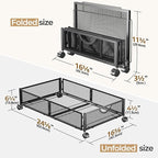 Yecaye Under Bed Storage with Wheels, 4 Pack Under Bed Shoe Storage Organizer Drawer, Tool-free Assembly Metal Underbed Stora