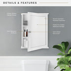 MCS 23x18 White Medicine Cabinet Organizer, Wall Mounted Bathroom Cabinet for Over-The-Toilet Storage, Bathroom Furniture & R