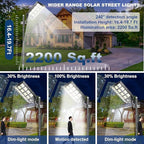 loyoele 9000W Solar Parking Lot Lights 360000LM 7000K LED Solar Street Lights Outdoor Waterproof Dusk to Dawn Street Lights Solar Powered,with Motion Sensor,Yard