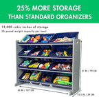 Humble Crew Supersized Toy Storage Organizer with 16 Removable Bins, Grey/Navy – Large Toy Storage for Toddlers Ideal for Kid