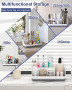 Bathroom Counter Organizer and Storage, 7 Slots Detachable Toothbrush Holders for Bathrooms, Anti-Slip Electric Toothbrush an