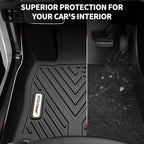 YITAMOTOR Floor Mats & Cargo Liner Set Fit for Toyota 4Runner 2024, Custom Fit TPE All-Weather Floor Liners 2013-2024 Toyota 4Runner 5 Passenger Model w/o Sliding Rear Tray, Black