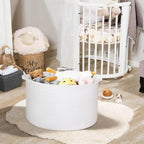 MEGASKET White Cotton Rope Storage Basket, 22" X 22" X 14" Extra Large Blanket Storage Living Room, XL Soft Toy Bin for Organ