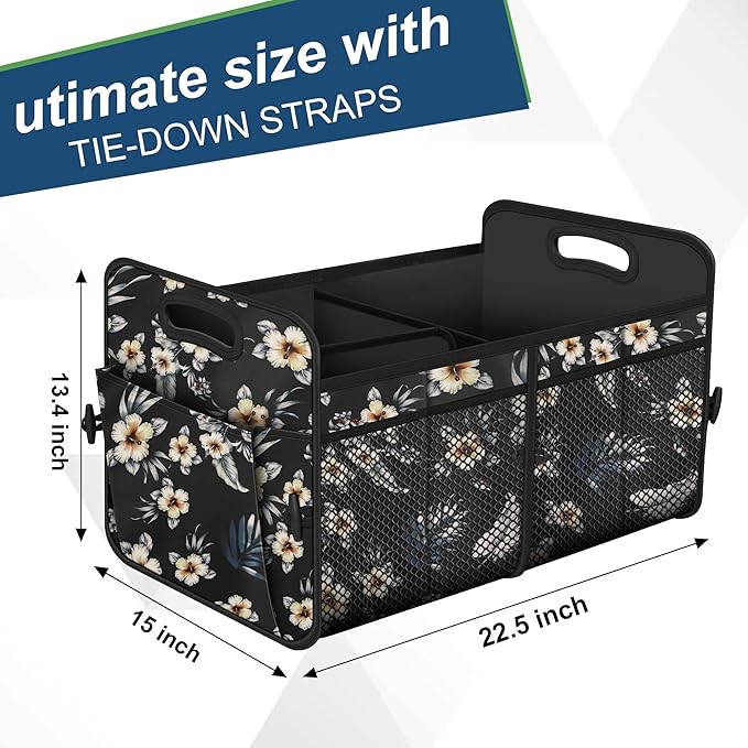 Femuar Car Trunk Organizer,Car Storage Organizer with 72L Large Capacity Waterproof Collapsible and 11 Pockets,Trunk Organizer for Car