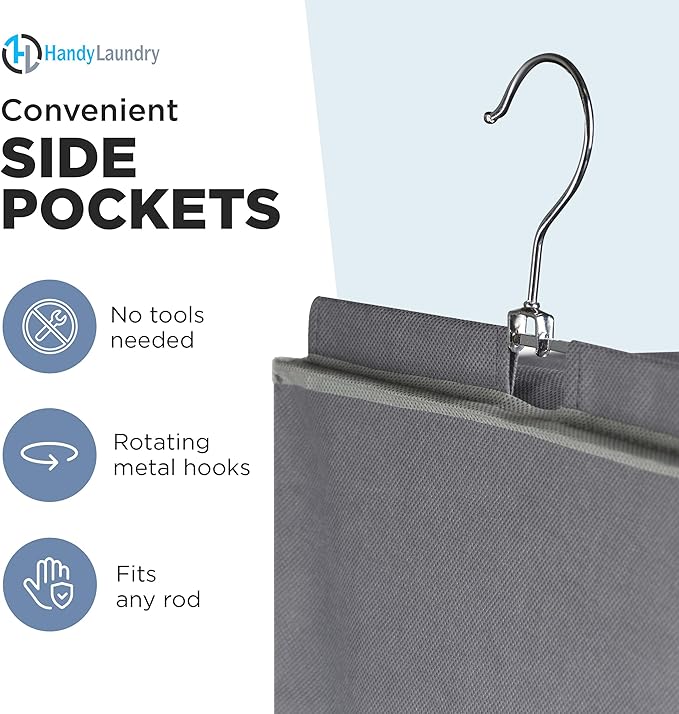 Handy Laundry Hanging Closet Organizer - 6 Shelf Storage for Clothes, Sweaters, Shoes & Accessories - Space-Saving Wardrobe S