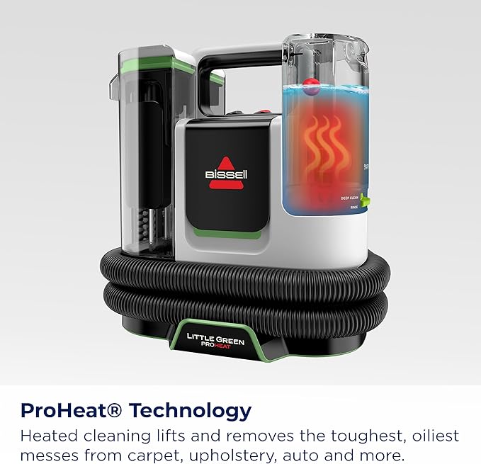 BISSELL Little Green ProHeat SmartMix, Portable Deep Cleaner, Self-Cleaning Tough Stain Tool and Specialized Pet Hair Removal