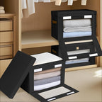 Homsorout Collapsible Storage Bins - Large Stackable Organizer Bins, Decorative Boxes with Handles & Window, Fabric Container