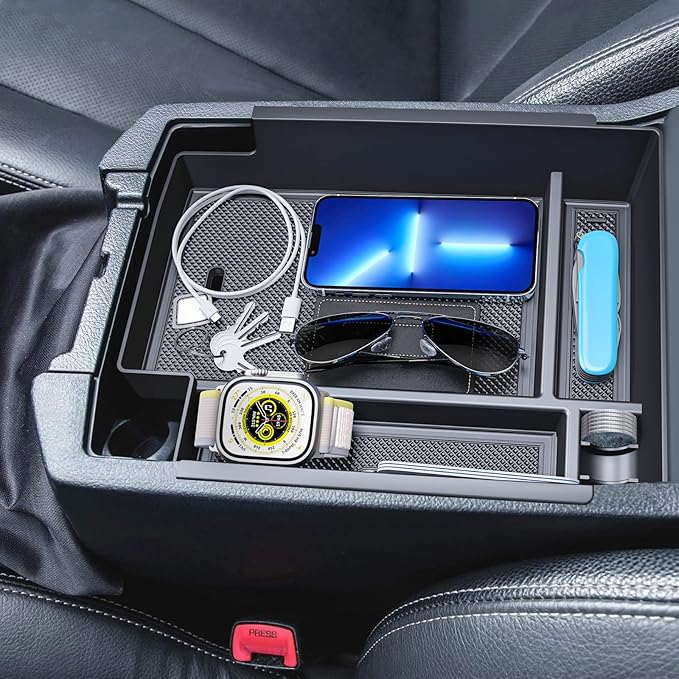 Upgraded Center Console Organizer for Toyota 4Runner 2024 2023 2022 2021 2020 2019 2018 2017 2016-2010 Full Size Tray Interior Accessories, Insert Armrest Box Secondary Storage ABS Material
