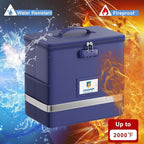 Fireproof File Box with Lock, Document Box Storage Organizer, Suitable for Hanging File Folders in Letter Size, Collapsible F