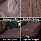 Coverado Car Seat Covers Front, Seat Covers for Cars, Waterproof 2-Pack Car Seat Cushions, Leather Carseat Seat Protectors, U