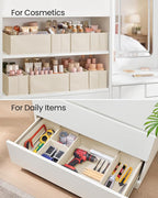 SONGMICS Drawer Organizers, Dresser Divider Organizers, Set of 12, Foldable Fabric Storage Boxes for Socks, Underwear, Bras, 