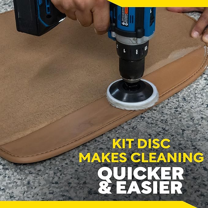 Meguiar's Leather Care Kit,This Car Care Kit Includes a Premium Car Leather Cleaner and Conditioner, Drill Backing Plate, Cle