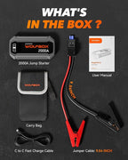WOLFBOX 2000A Jump Starter, 44.4Wh Battery Jumper Starter Portable with LED Display, 12V Car Battery Jump Starter Pack