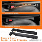 Car Seat Gap Filler - Seat Side Gap Filler with Organizer & Hook Prevent Items from Falling Universal Fit Car SUV Truck, Pack of 2 Black