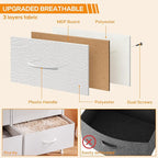 DUMOS Dresser for Bedroom, 4 Storage Drawers, Tall Fabric Closet Chests Organizer Tower Furniture with Wooden Top Metal Frame