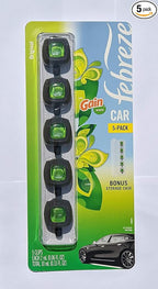Febreze Car Air Freshener, Set of 5 Gain Scent Clips plus Bonus Storage Case