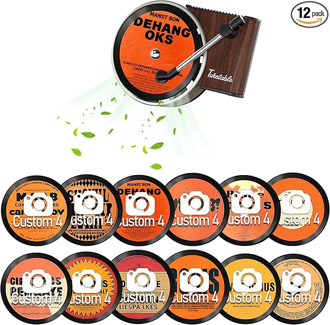 Maicican 12pcs Personalized customized Car Air Fresheners,Pop Singer Album Cover Record Player Car Fresheners for Women, Car 