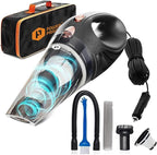 THISWORX Car Vacuum Cleaner - Portable, High Power, Handheld Vacuums w/ 3 Attachments, 16 Ft Cord & Bag - 12v, Auto Accessori