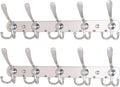 Dseap Wall Mounted Coat Rack - 5 Tri Hooks, Heavy Duty, Stainless Steel, Metal Coat Hook Rail for Coat Hat Towel Purse Robes 