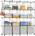 HOMIDEC Closet Organizers and Storage, 16 Cube Storage Organizer, Closet Organizer Bookshelf Cubes Shelves for Clothes, Bedro