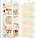 Over The Door Organizer 5 Tiers, Extra Large Behind Door Storage of 10 Compartments, 80 lbs Weight Capacity Hanging Storage O