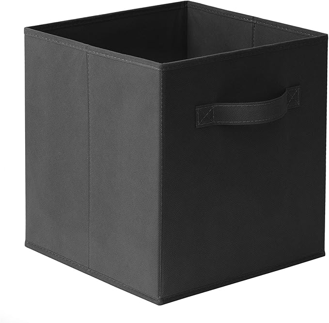 Casafield Set of 6 Collapsible Fabric Cube Storage Bins, Black - 11" Foldable Cloth Baskets for Shelves, Cubby Organizers & M