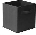 Casafield Set of 6 Collapsible Fabric Cube Storage Bins, Black - 11" Foldable Cloth Baskets for Shelves, Cubby Organizers & M
