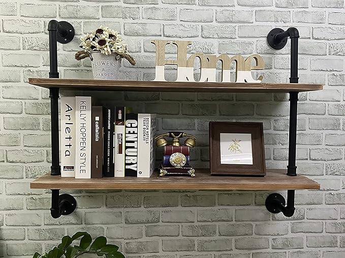 Pipe Shelves Industrial Pipe Shelving Shelves Real Wood Industrial Floating Pipe Shelves with Wood Planks 36 inch Wall Shelve