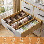 Bamboo Drawer Dividers,17-22" Adjustable Kitchen Drawer Organizer for Clothes,8 Pack Expandable Drawer Organization Separator