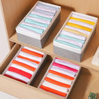 4 Packs T-shirt Drawer Organizers for Clothing,10 Grids Compartment Wardrobe Storage Box, Clothes Organizer for Folded Clothe