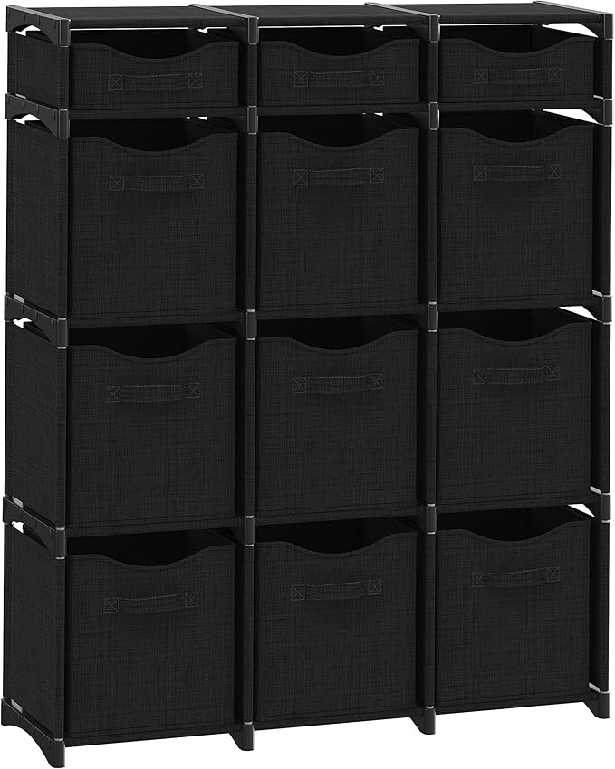 Cube Storage Organizer with Storage Bins Included - The Perfect Closet Organizers and Storage Solution. Includes 12 Storage C