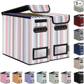 BALEINE File Organizer Box with Lid, Collapsible File Folder Organizer with Plastic Slide, Hanging File Folder Box for Office
