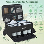 ANILD Golf Trunk Organizer, 2 Layer Golf Storage Case with Separate Ventilated Compartment for 2 Pair Shoes, for Balls, Tees,