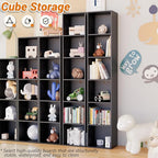 Book Shelf, 6-Tier Bookcase, Wooden Open Cube Storage Organize, 9.3 x 11.8 x 62.4 inches Bookshelf for Living Room, Bedroom, 