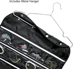 BB Brotrade Hanging Jewelry Organizer,Accessories Organizer,56 Zipper Pocket Organizer for Holding Jewelries (Black-Zipper)