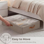 StorageWorks Shoe Organizer for Closet, Fits up to 24 Pairs, 2-Pack Ultra-thick Fabric Under Bed Shoe Storage Containers with