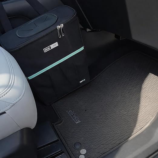 RoadBin™ Slim Leak & Odor Proof Car Trash Can. Fits & Stays Upright. Large-Capacity 2.5 Gallon Bin, 4" Design – Portable, Foldable Garbage Can for Car, Truck, SUV, Van & Outdoors